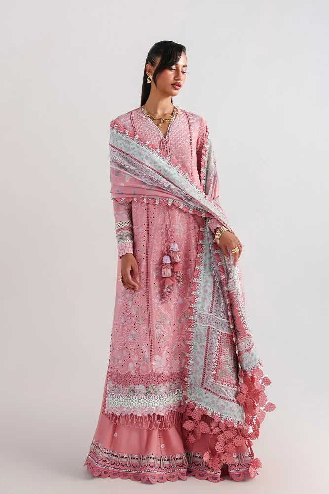KESIRA Unstitched Lawn Suit – Pink | Suffuse by Sana Yasir