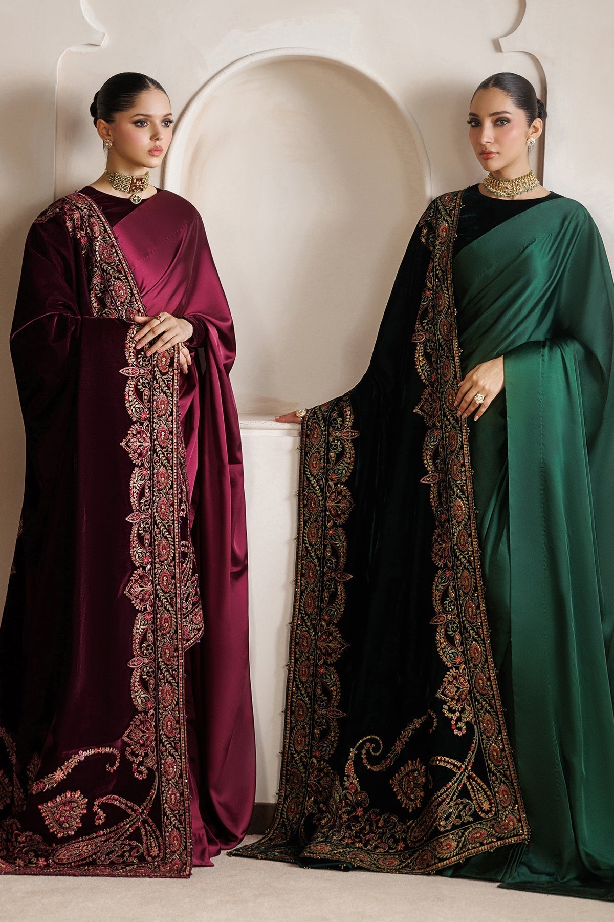 Embroidered Velvet Shawl VS-74