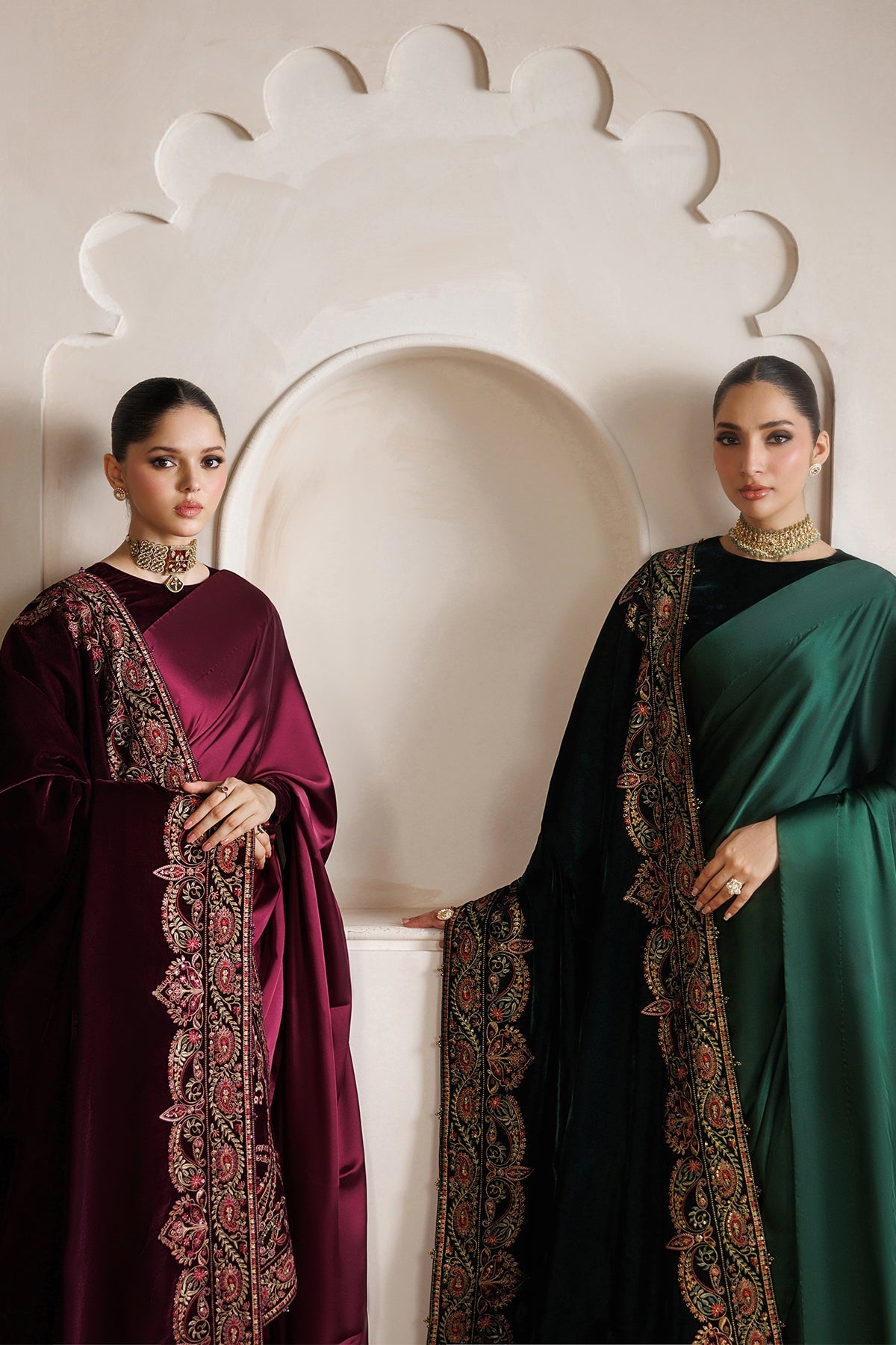 Embroidered Velvet Shawl VS-74