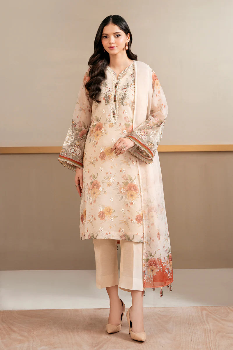 PRINT EMBROIDERED COTTON NET