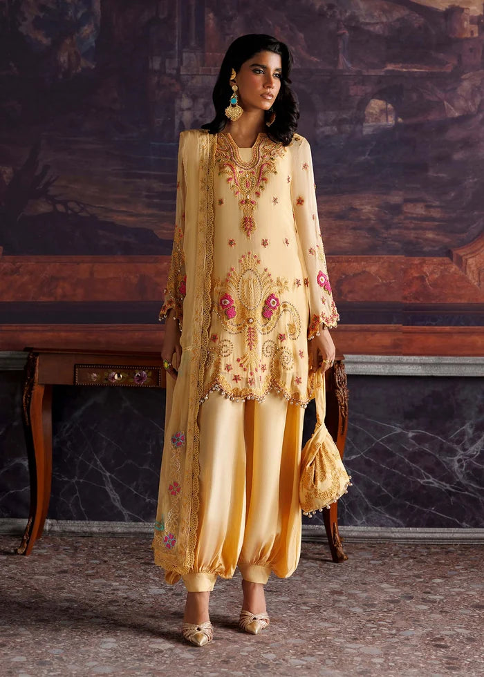 SEREN | Embroidered Chiffon Shirt with Dupatta & Balloon Pants | Nuriyaa La Fiora Luxury Pret ’26