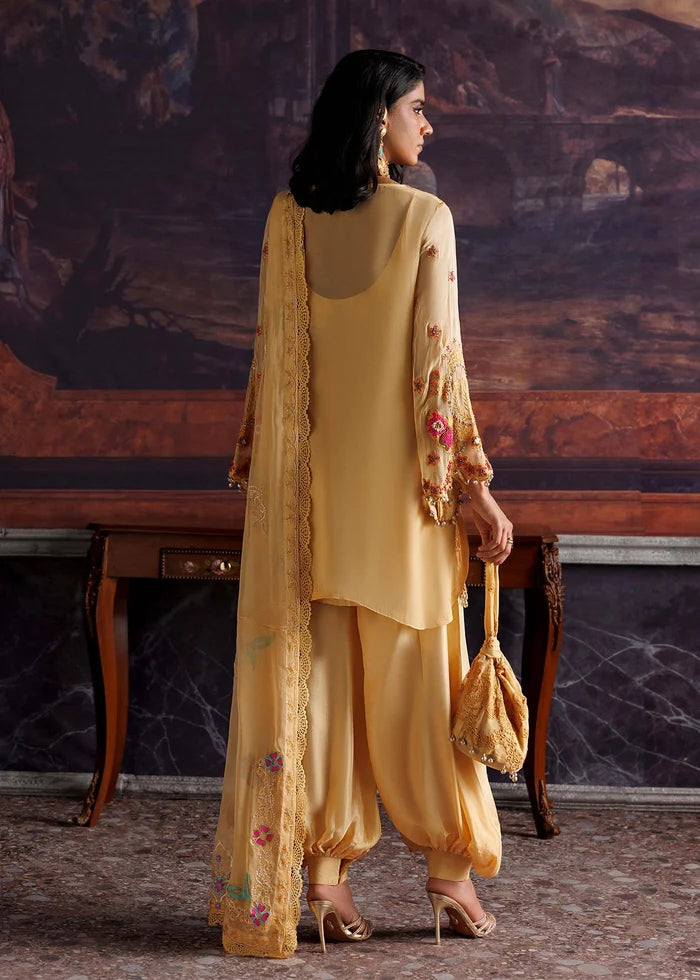 SEREN | Embroidered Chiffon Shirt with Dupatta & Balloon Pants | Nuriyaa La Fiora Luxury Pret ’26