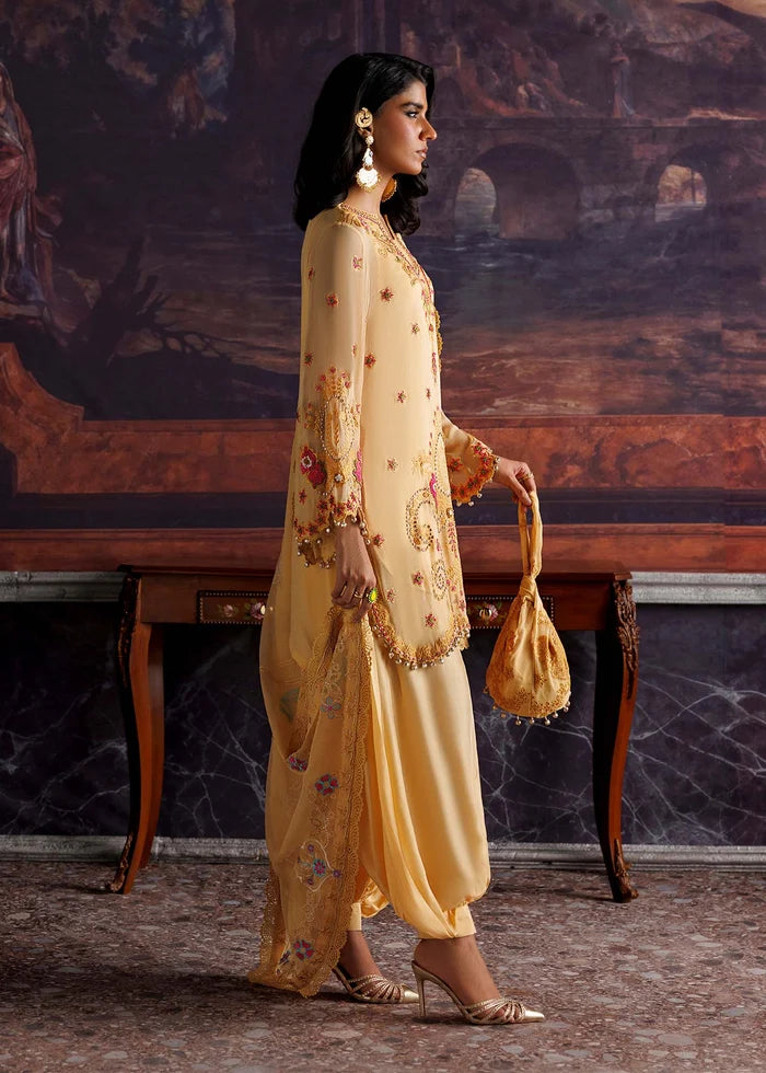 SEREN | Embroidered Chiffon Shirt with Dupatta & Balloon Pants | Nuriyaa La Fiora Luxury Pret ’26