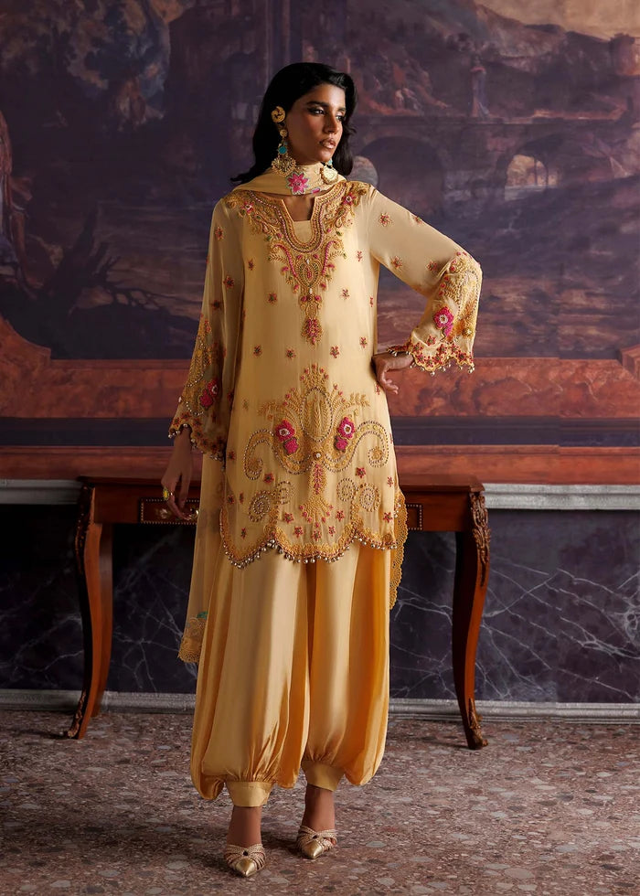 SEREN | Embroidered Chiffon Shirt with Dupatta & Balloon Pants | Nuriyaa La Fiora Luxury Pret ’26