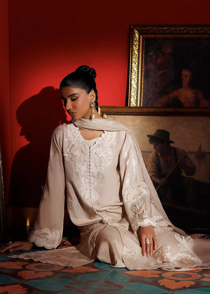 MARIS – Nuriyaa La Fiora Luxury Pret 2026 (4pc Beiges with Embroidery)