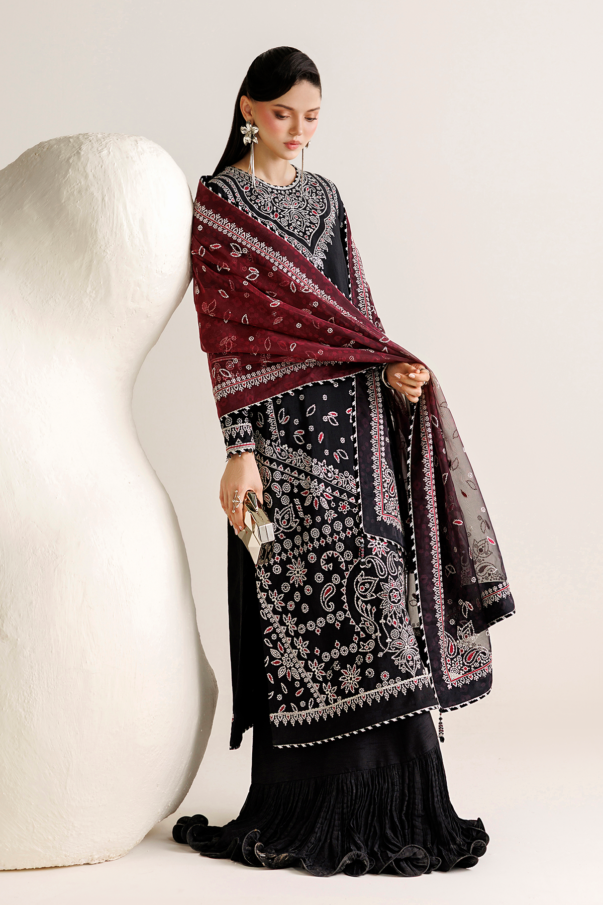 Embroidered Raw Silk UR-7091 - Jazmin