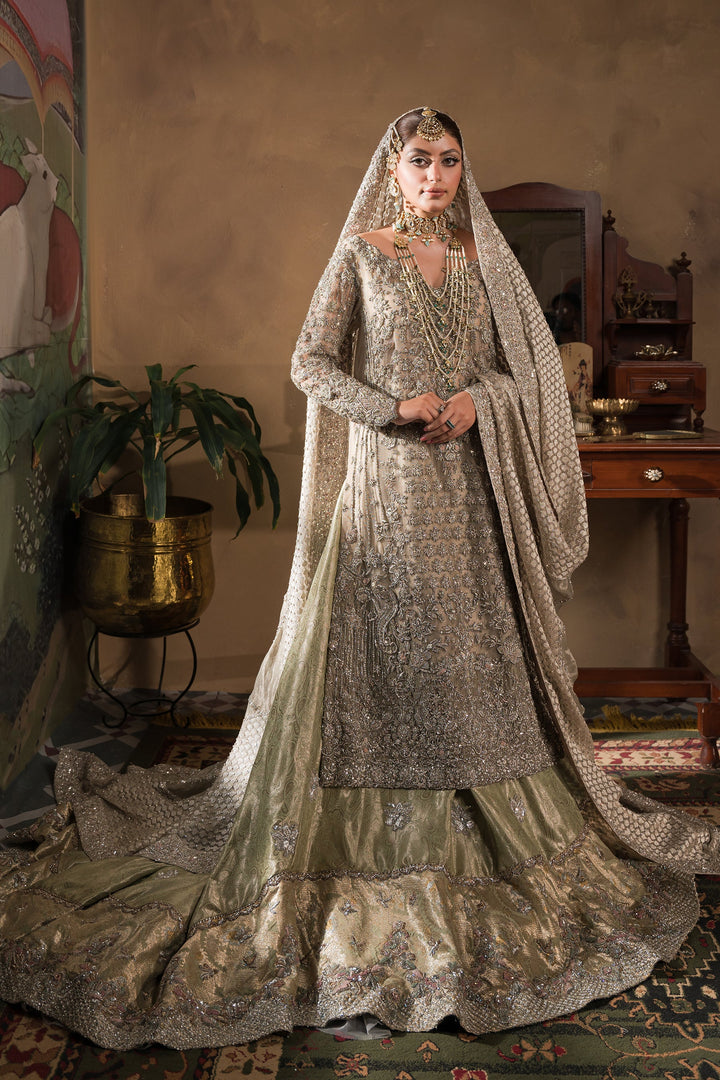 Silvery Champagne and Mint Farshi Lehnga Bridal (BR-12)