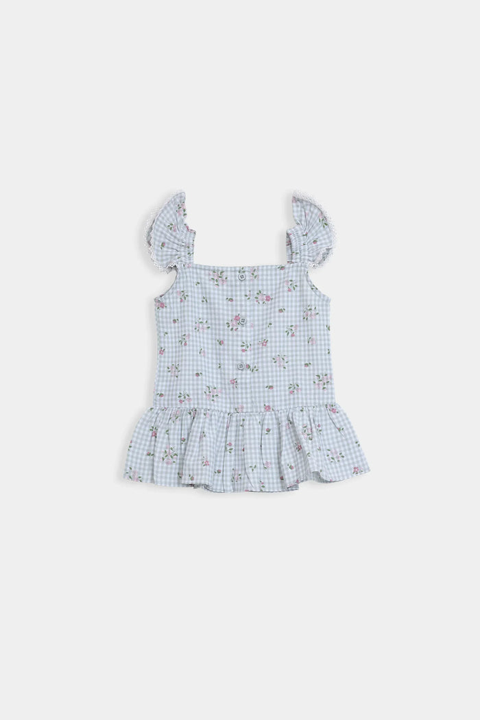 Green Printed Peplum Top & Capris Co-ord Set