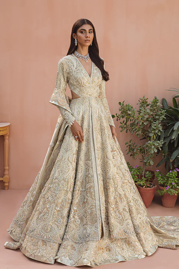 Embellished Lehenga Gown Style Pakistani Bridal Dress