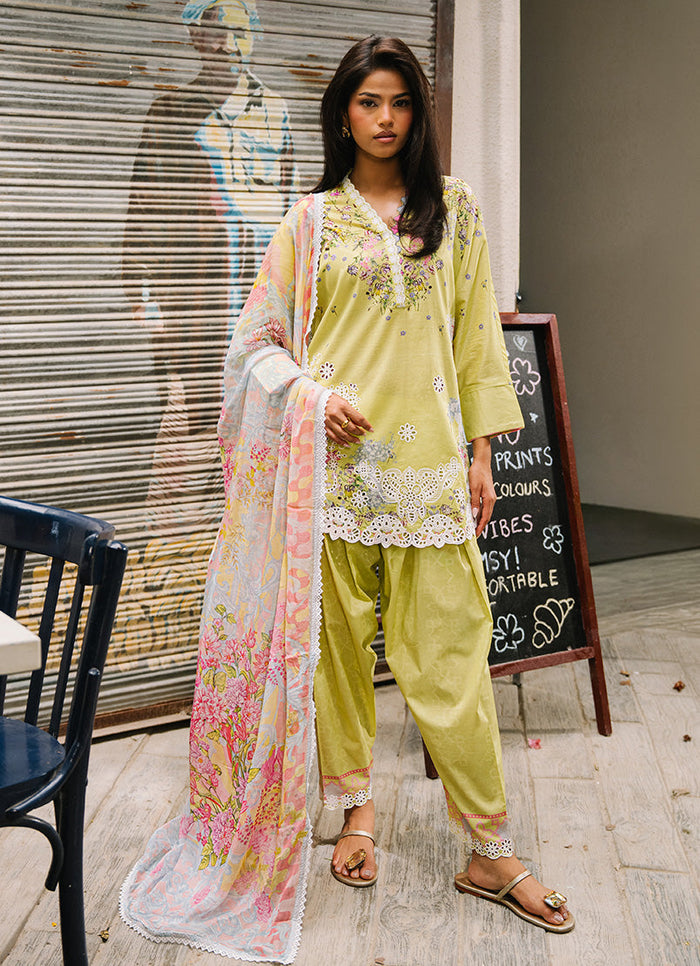 Embroidered Printed 3 Piece Suit 16964