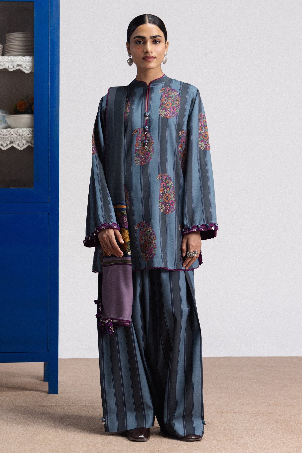 Rania 4B 3 Piece Printed Linen