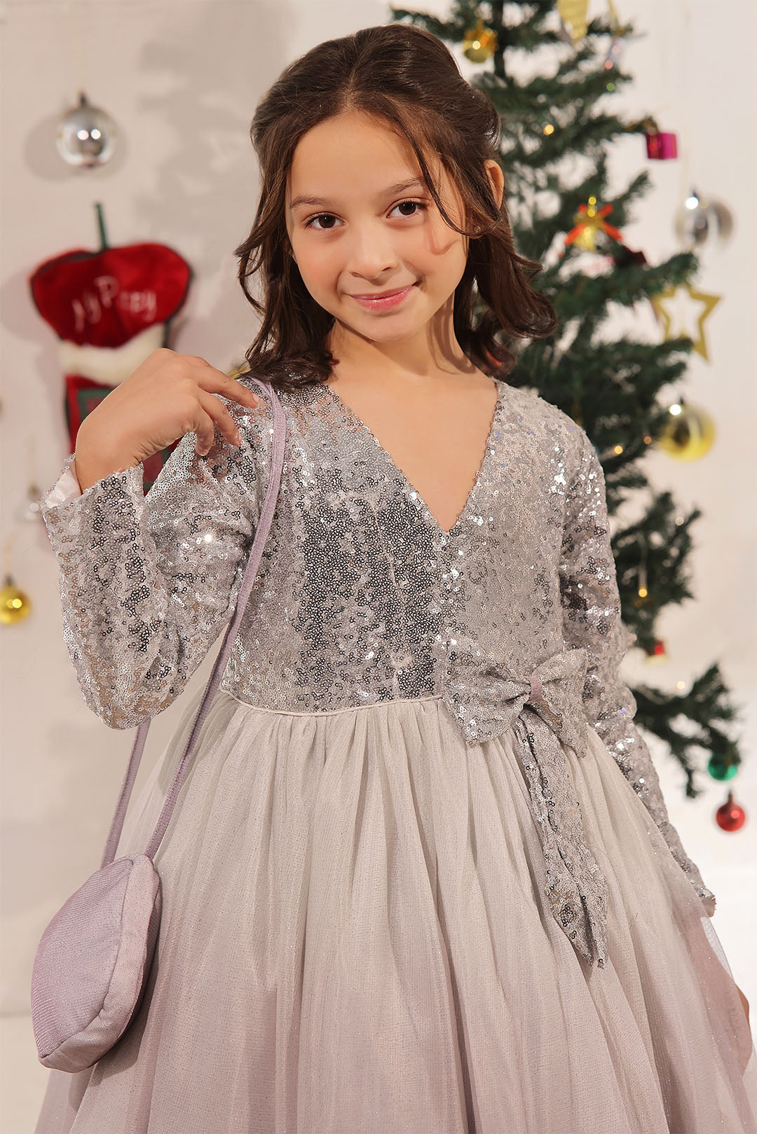 Silver & Pale Lilac Moonlight Luxury Gown