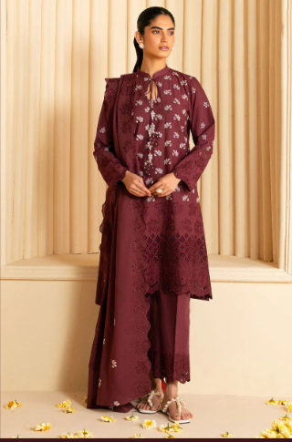 CELESTIAL BERRY-3PC CHIKANKARI SUIT