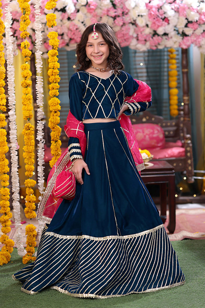 Gotta Work Velvet Lehenga Choli