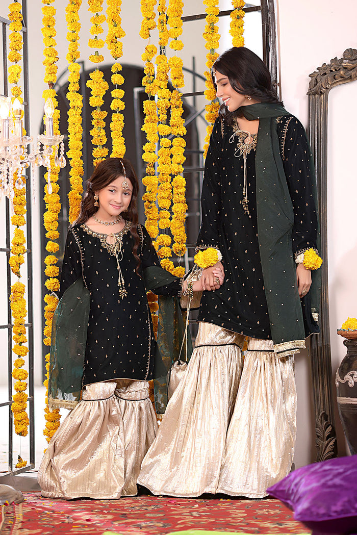 Handwork Embroidered Velvet Gharara Suit