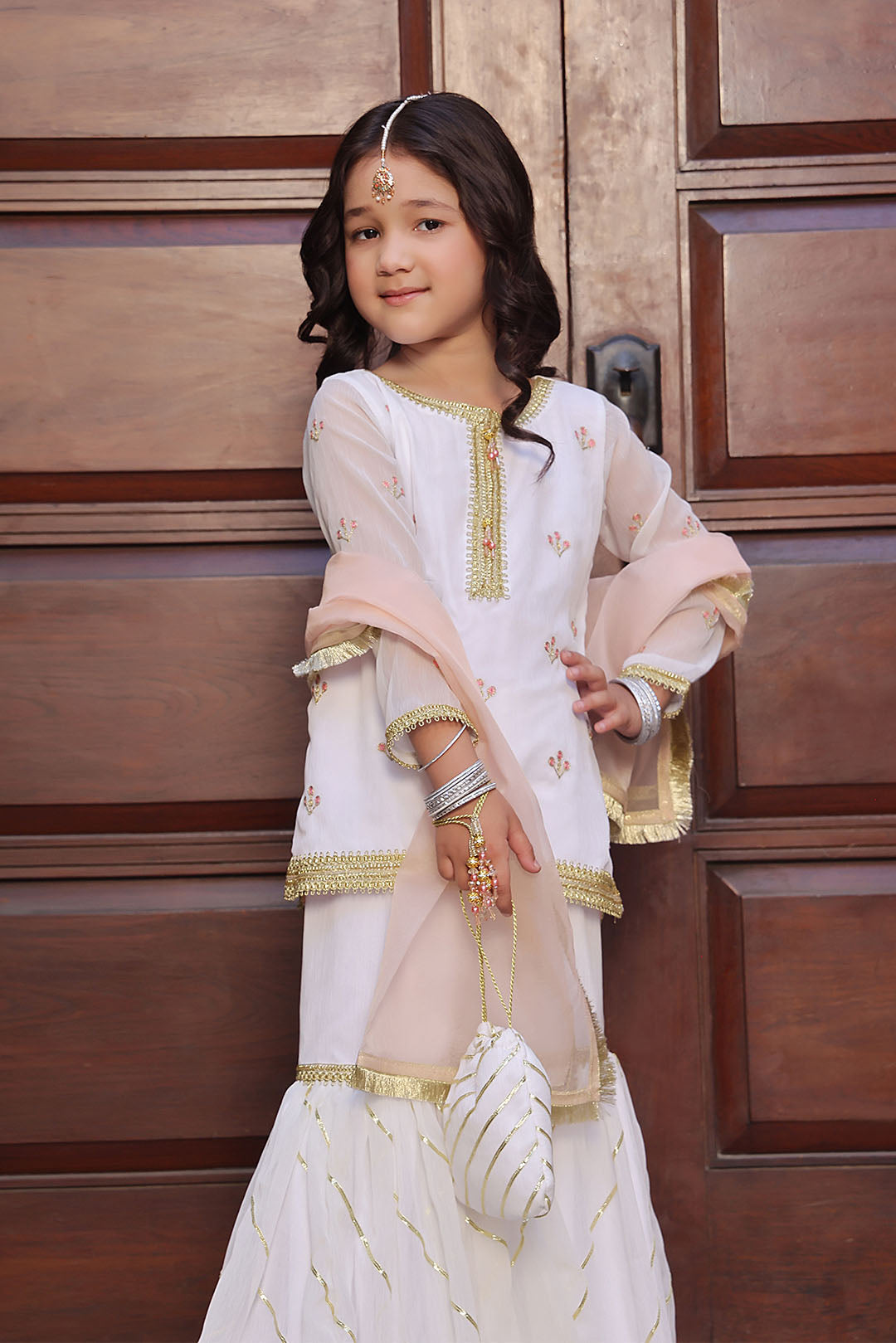 Ivory Grace Gold-Embellished Festive Gharara Set