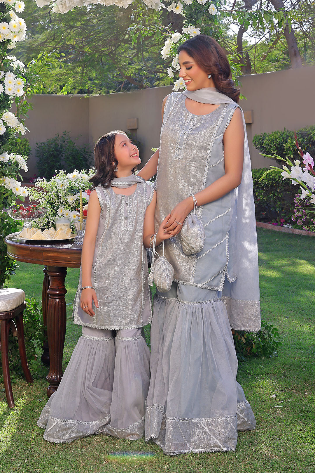 Sterling Silver Shimmer Festive Gharara Set