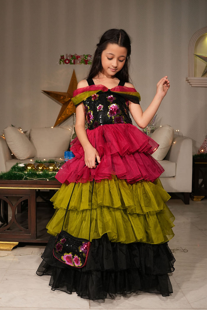 Enchanted Tiered Ruffle Luxury Party Maxi