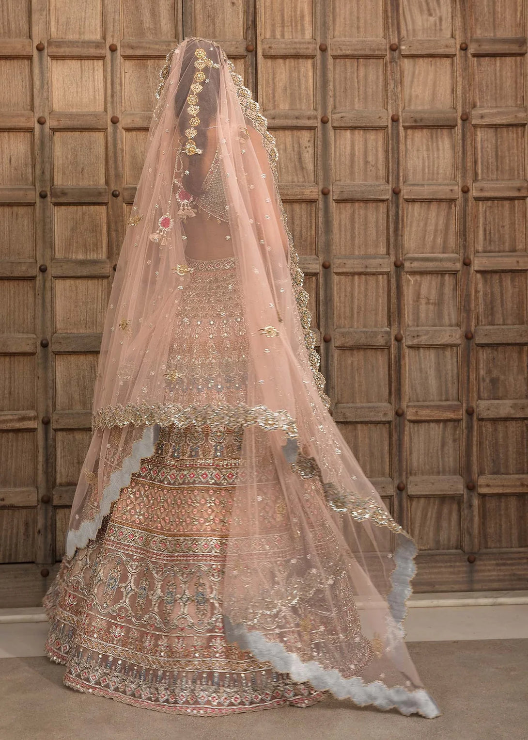 Pink/Dusty Blue Pakistani Bridal Dress UY Collection Pink/Dusty Blue Pakistani Bridal Dress UY Collection