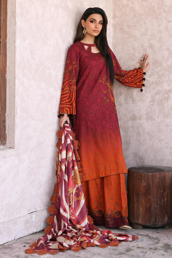 Printed Staple Suit With Embroidered Wool Shawl Dupatta CPMW3-06