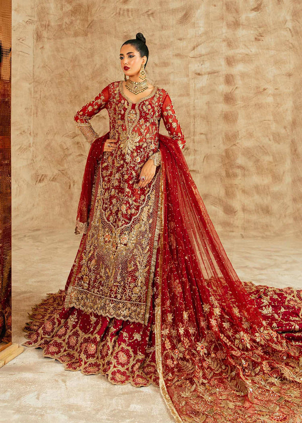 Red Kameez Lehenga Pakistani Wedding Dresses