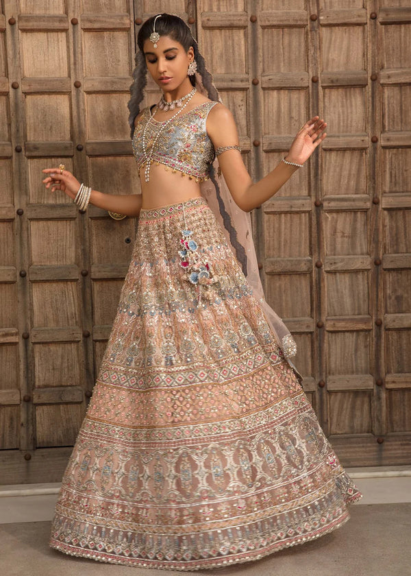 Pink/Dusty Blue Pakistani Bridal Dress