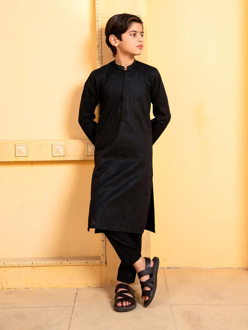 Black Embroidered Kutra Trouser