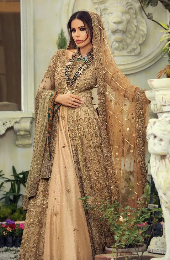 Timeless Front Open Gown paired with Lehenga