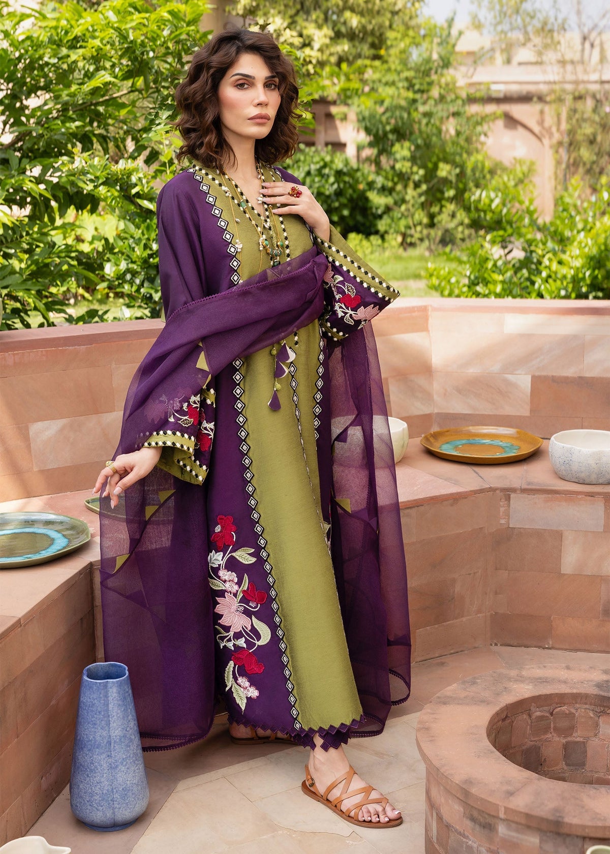 Rani Vogue Plum 3 Piece Rawsilk
