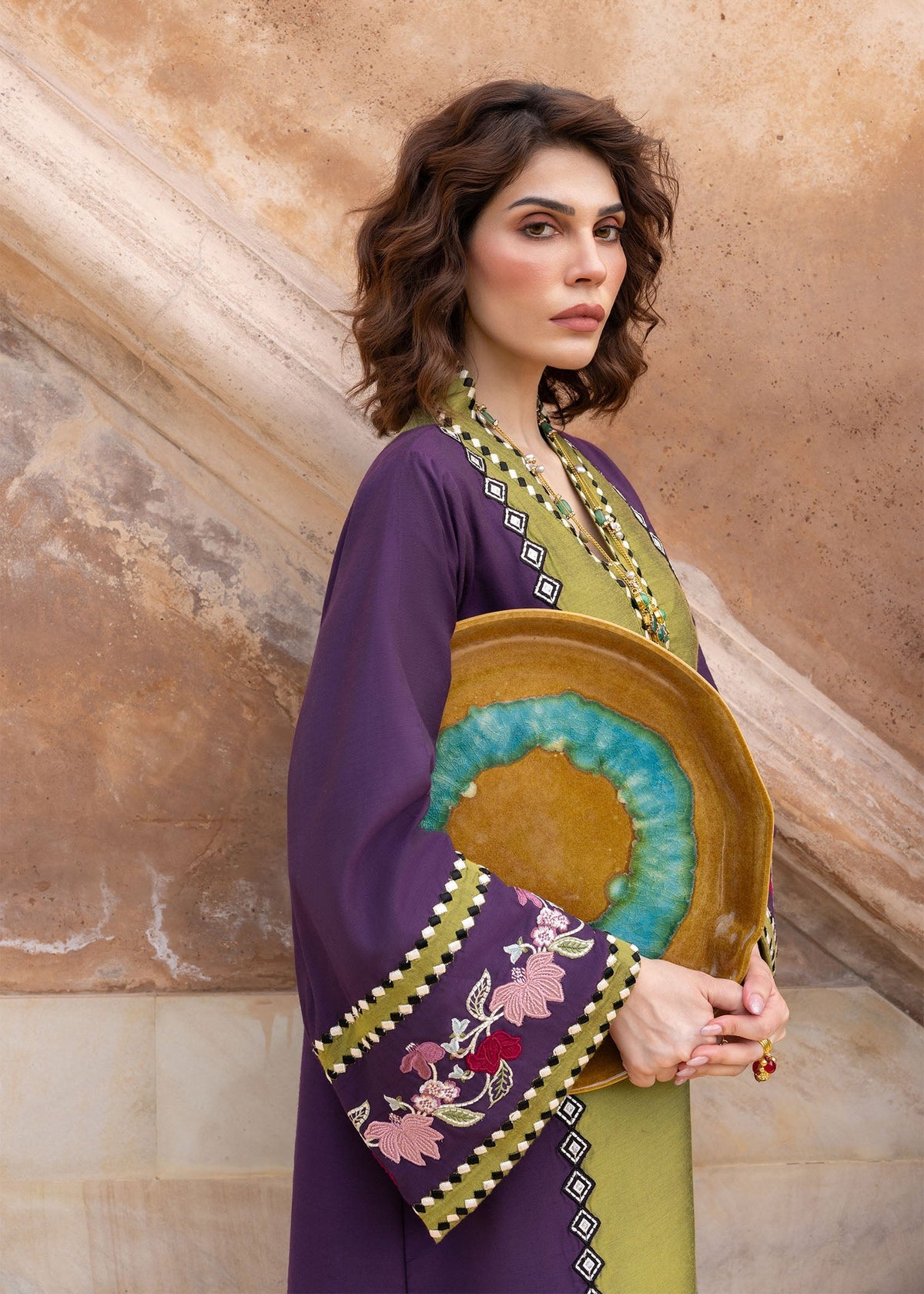 Rani Vogue Plum 3 Piece Rawsilk