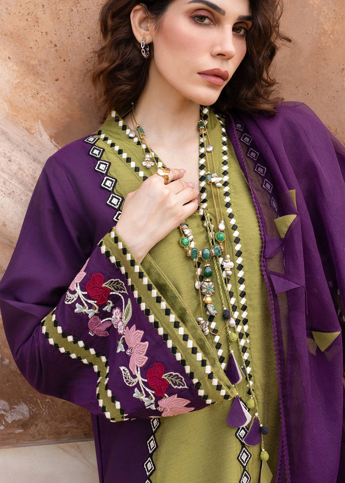 Rani Vogue Plum 3 Piece Rawsilk