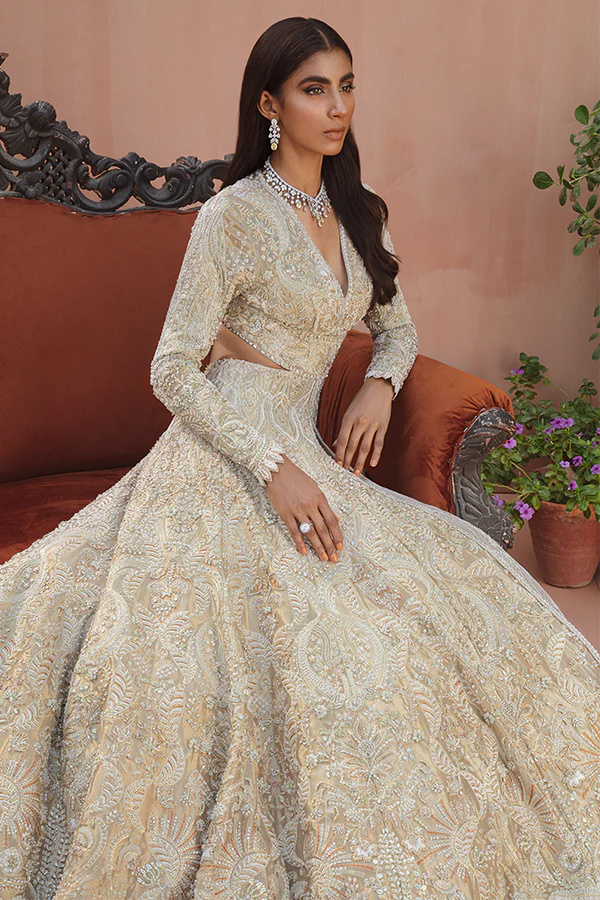 Embellished Lehenga Gown Style Pakistani Bridal Dress