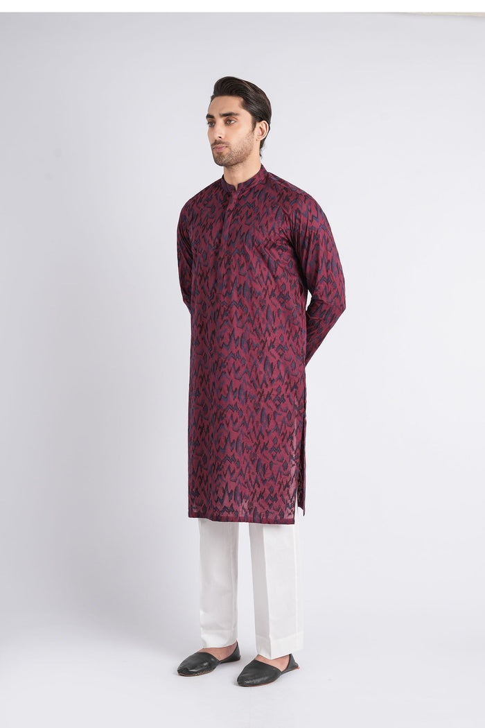 Embroidered-Kurta-Maroon