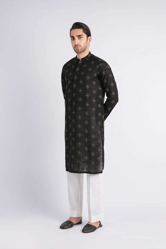 Embroidered-Kurta-Black