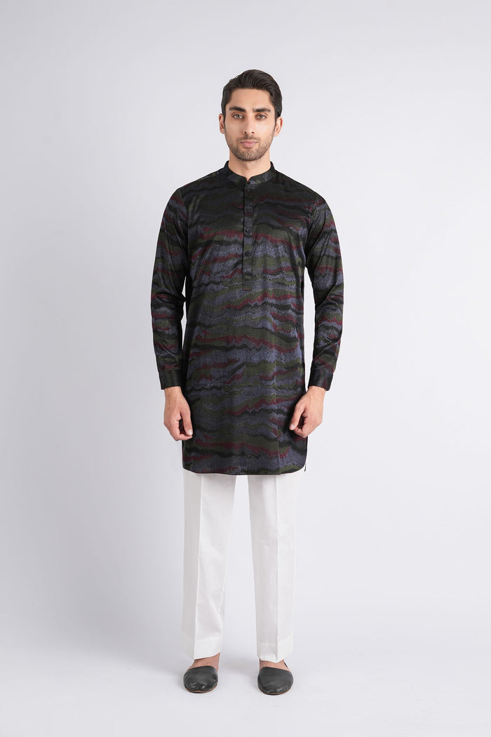 Embroidered-Kurta-Black