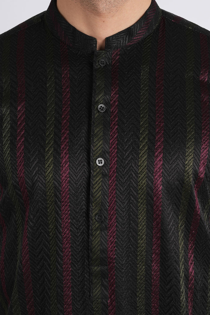 Embroidered-Kurta-Black