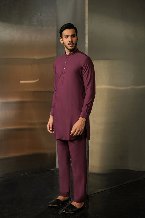 KURTA TROUSER-MAROON