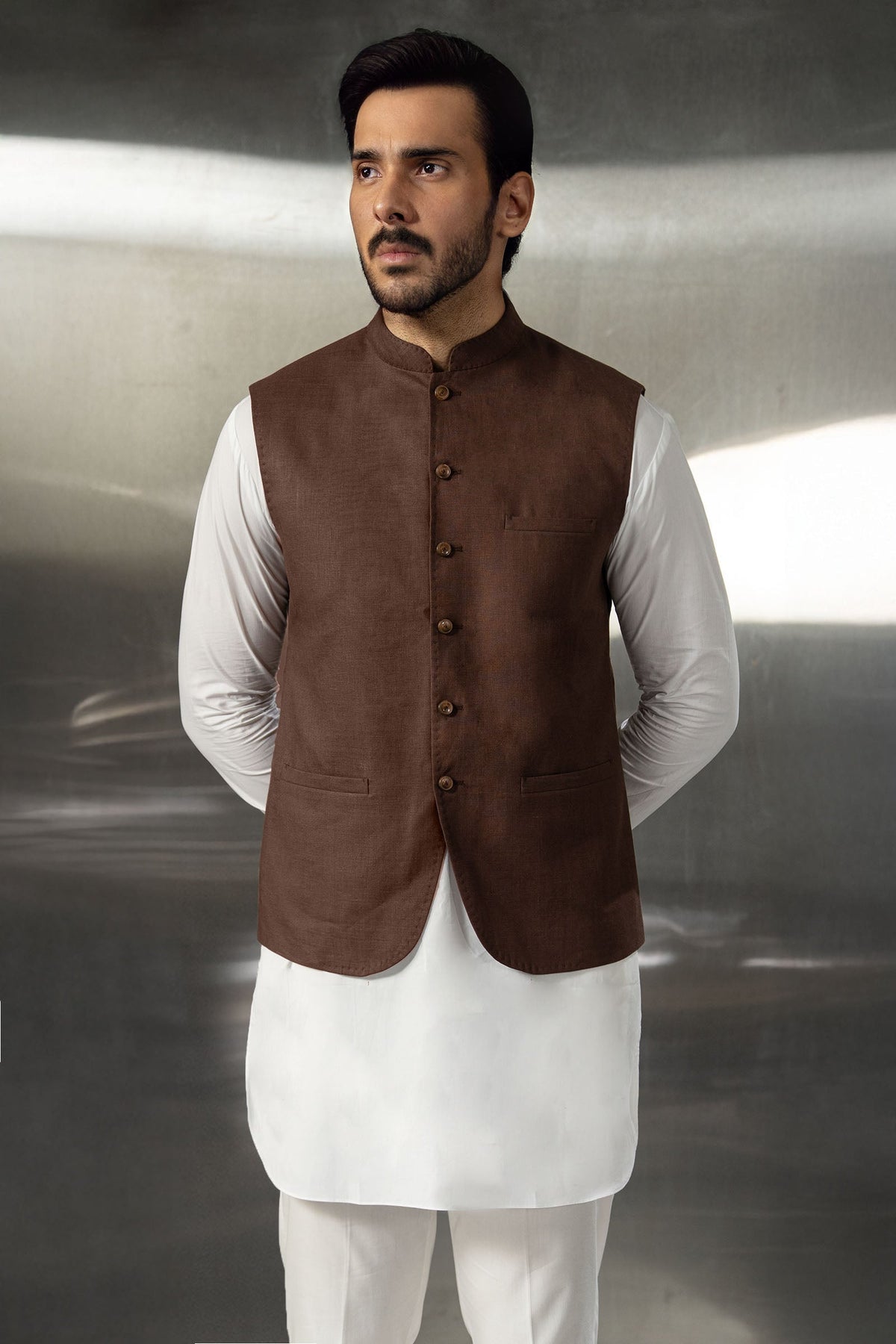 Irish-Linen-Waistcoat-Brown