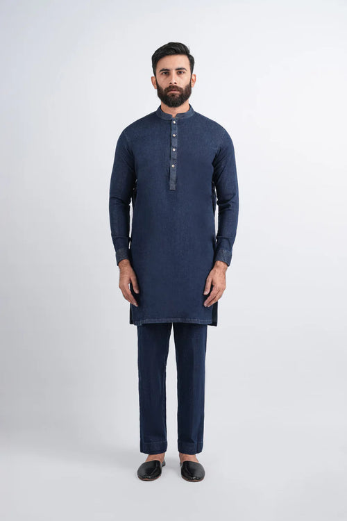 DENIM-KURTA-TROUSER-BLUE