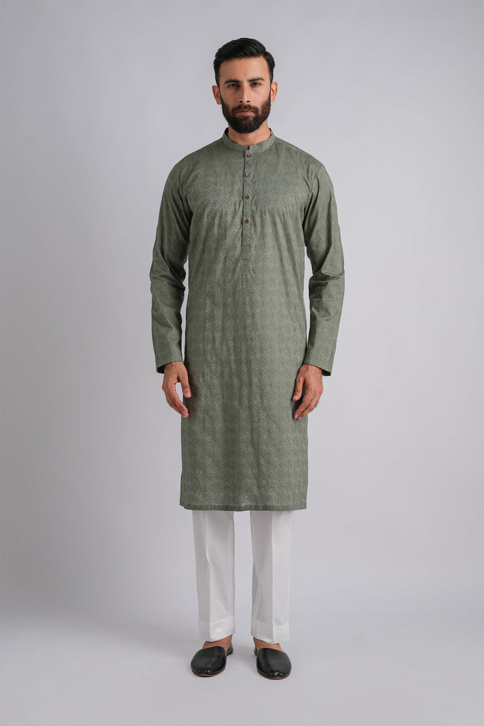 Embroidered-Kurta-Green