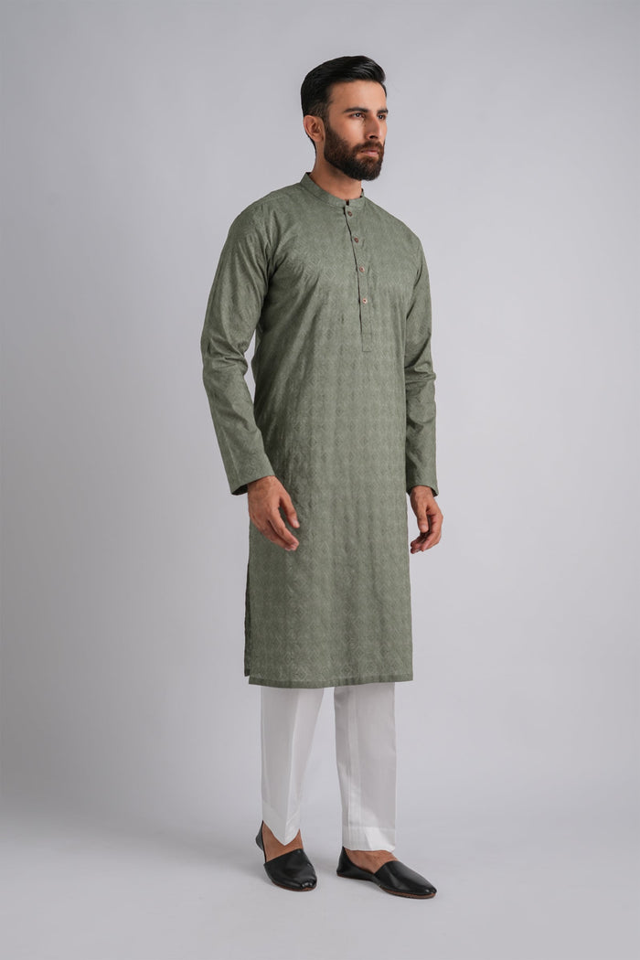Embroidered-Kurta-Green