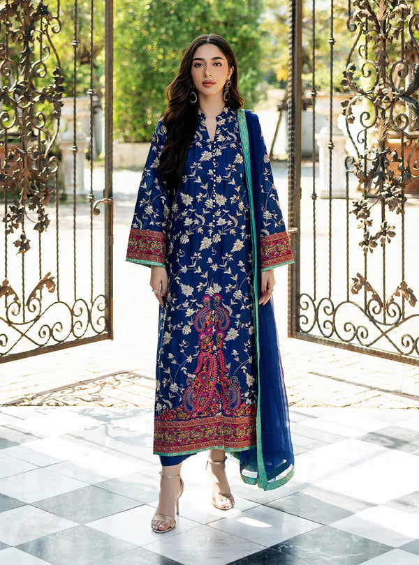 Blue Illusion Kashmiri Embroidery