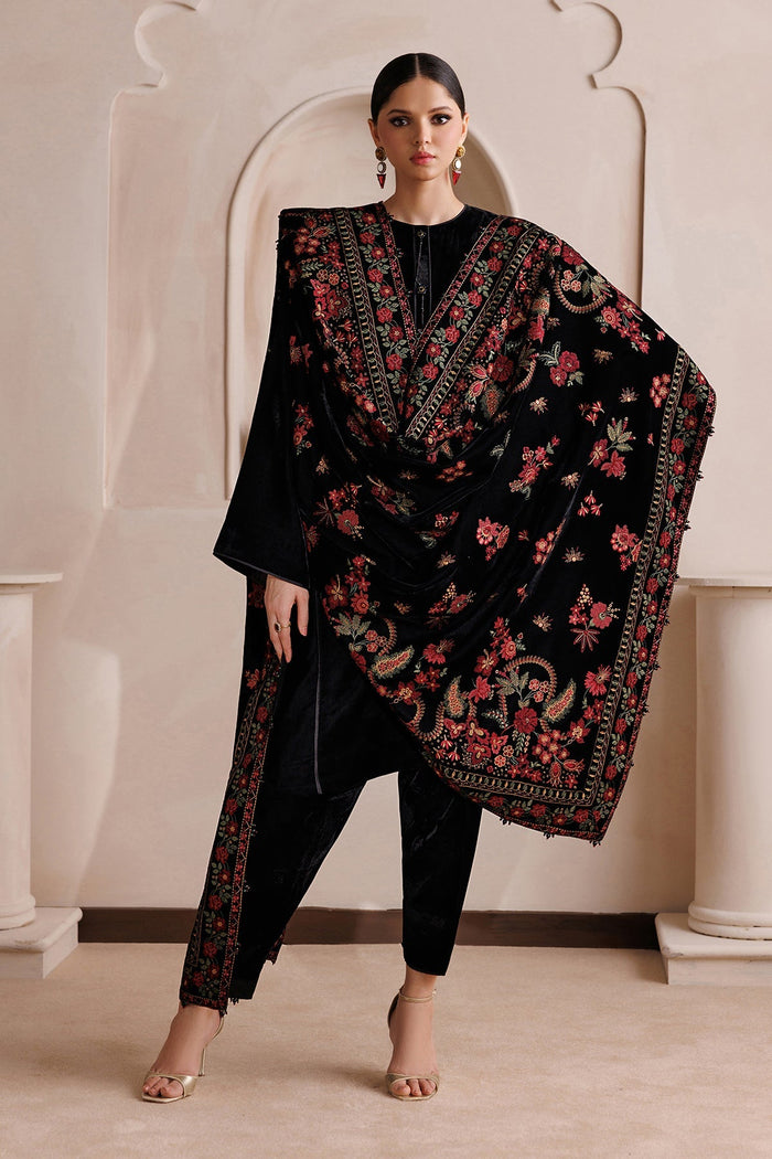 Embroidered Velvet Shawl VS-67