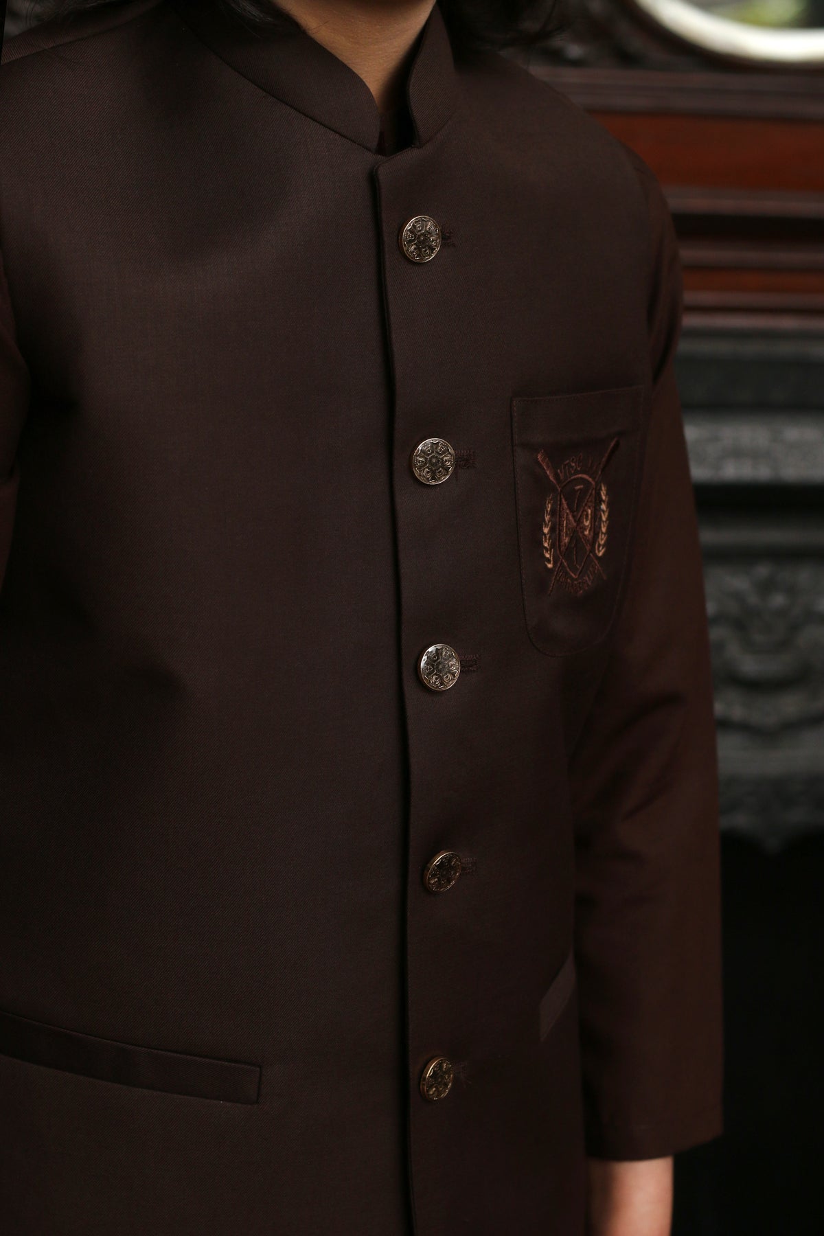 Brown Tropical Boys Waistcoat