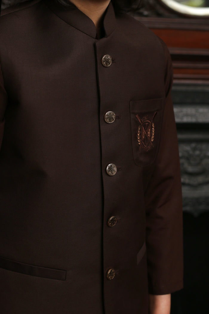 Brown Tropical Boys Waistcoat