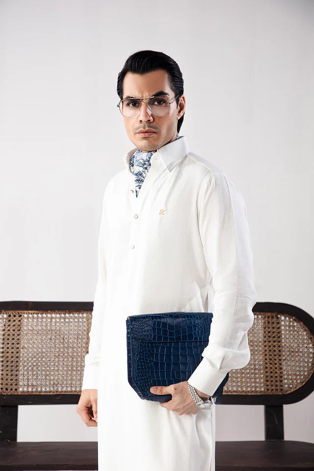 White Linen Shalwar Kameez