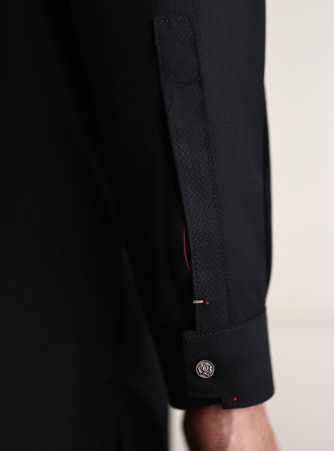Black Textured Kameez Shalwar
