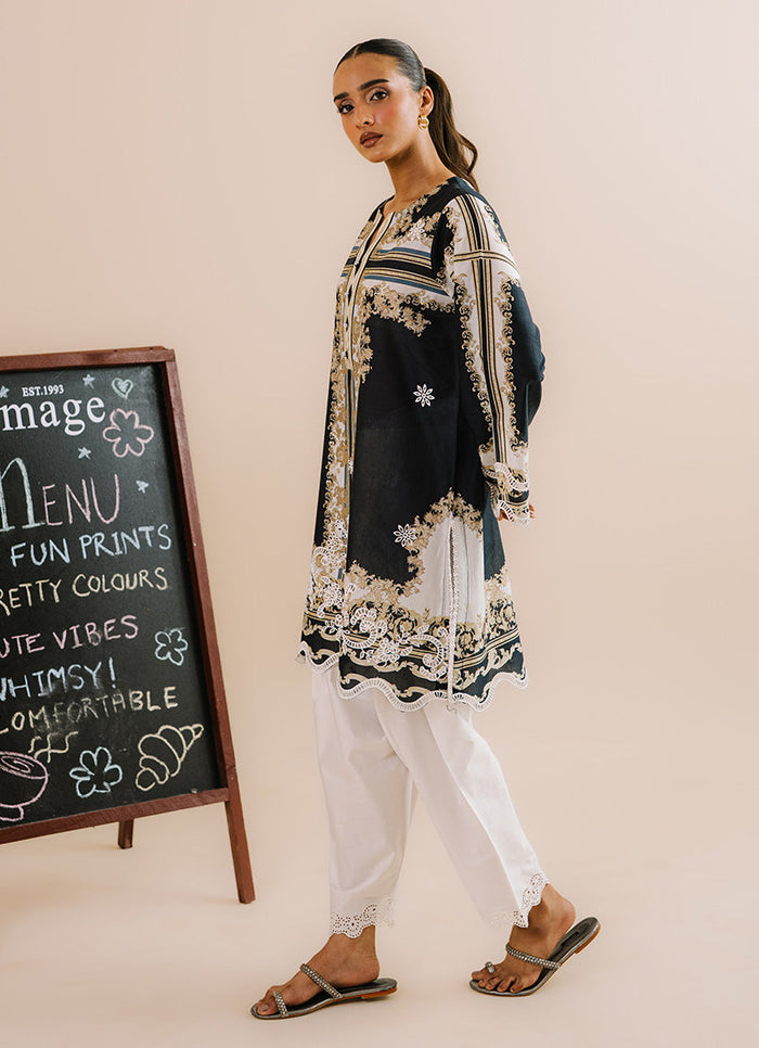 Printed Embroidered Kurta 17104