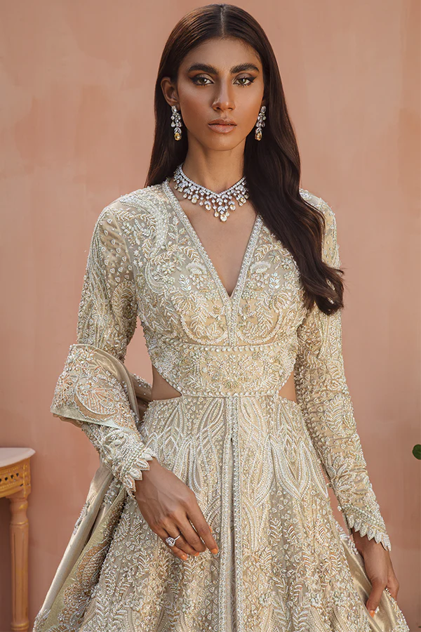 Embellished Lehenga Gown Style Pakistani Bridal Dress