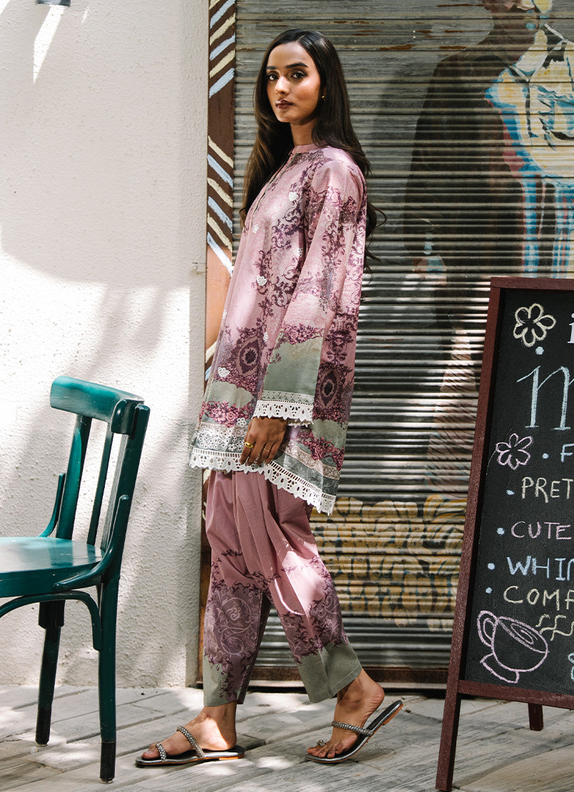 Printed Embroidered Co-ord Set 17038